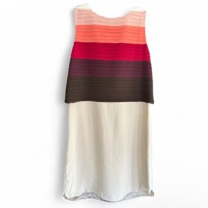 MARIE OLIVER Silk Chiffon Farren Dress Tiered Feminine Office Cocktail Sz S